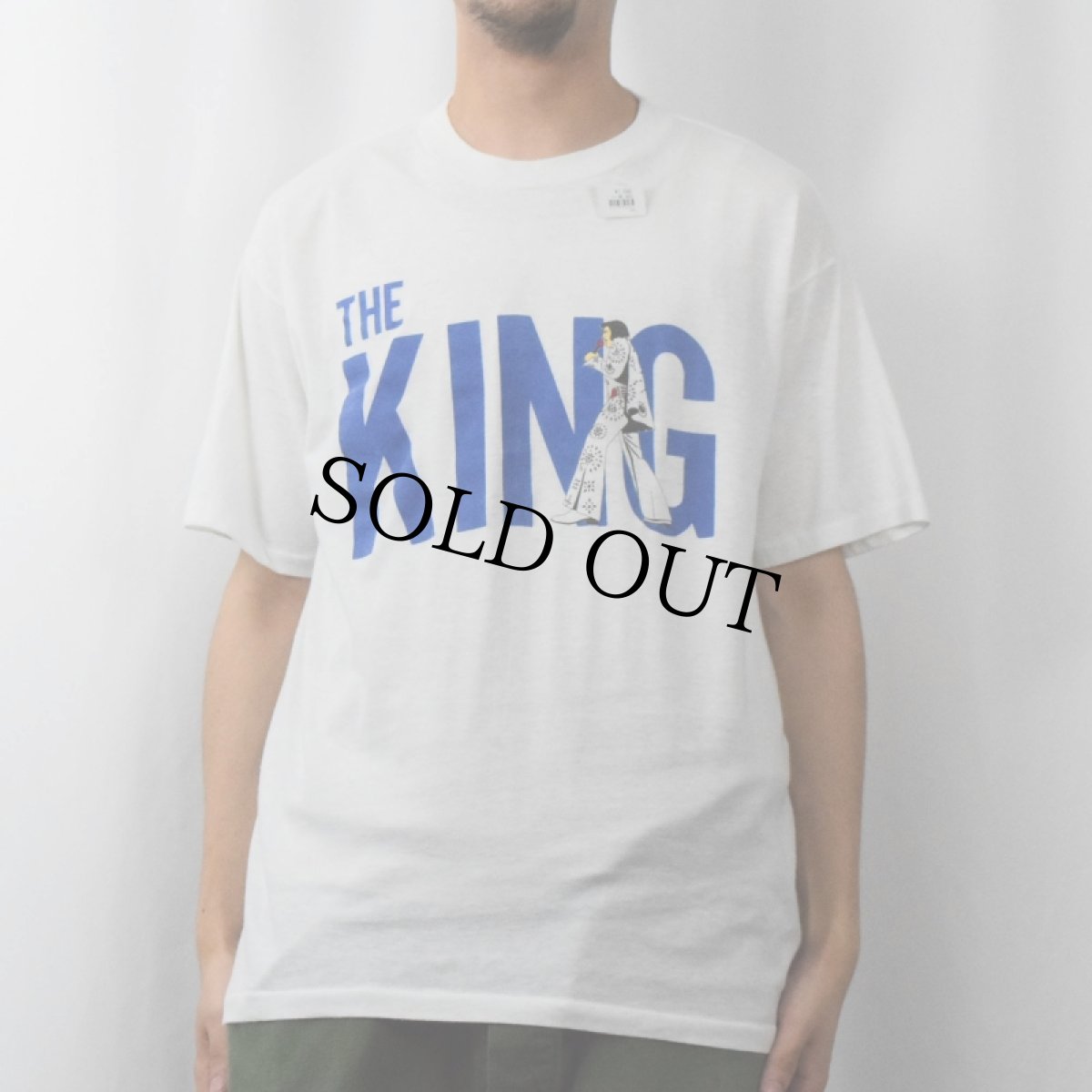 画像2: 90's Elvis Presley "THE KING" ミュージシャンプリントTシャツ (2)