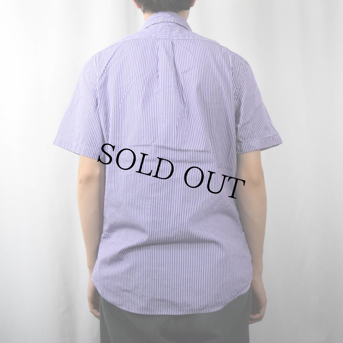 画像3: Ralph Lauren "CLASSIC FIT" ストライプ柄 ロゴ刺繍 コットンボタンダウンシャツ M (3)