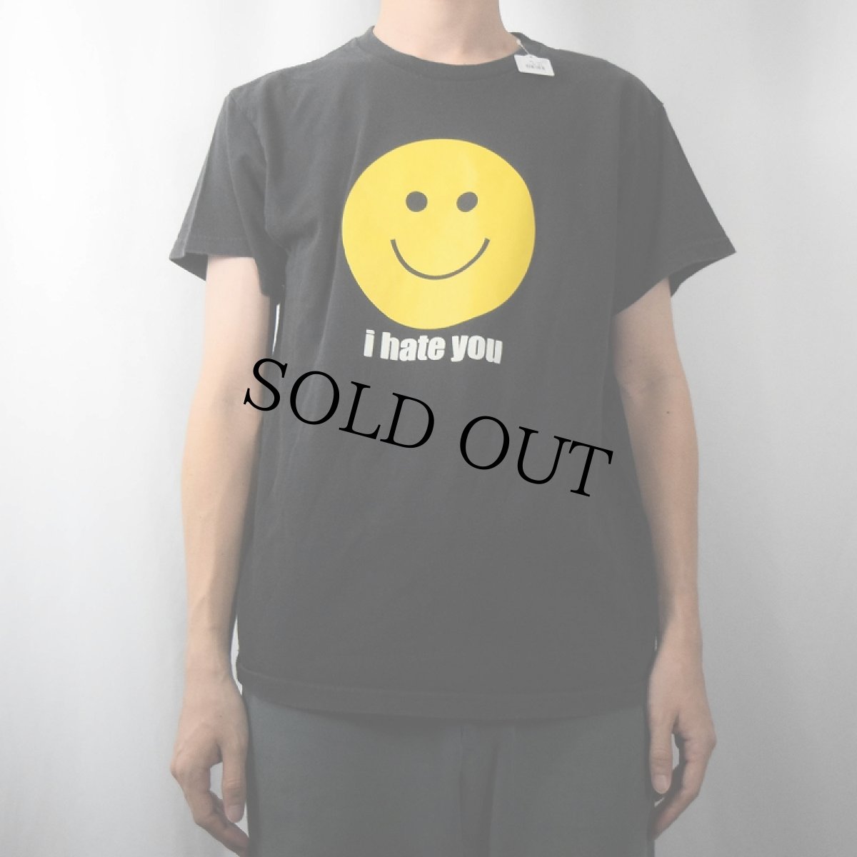 画像2: "I hate you" スマイルプリントTシャツ BLACK (2)