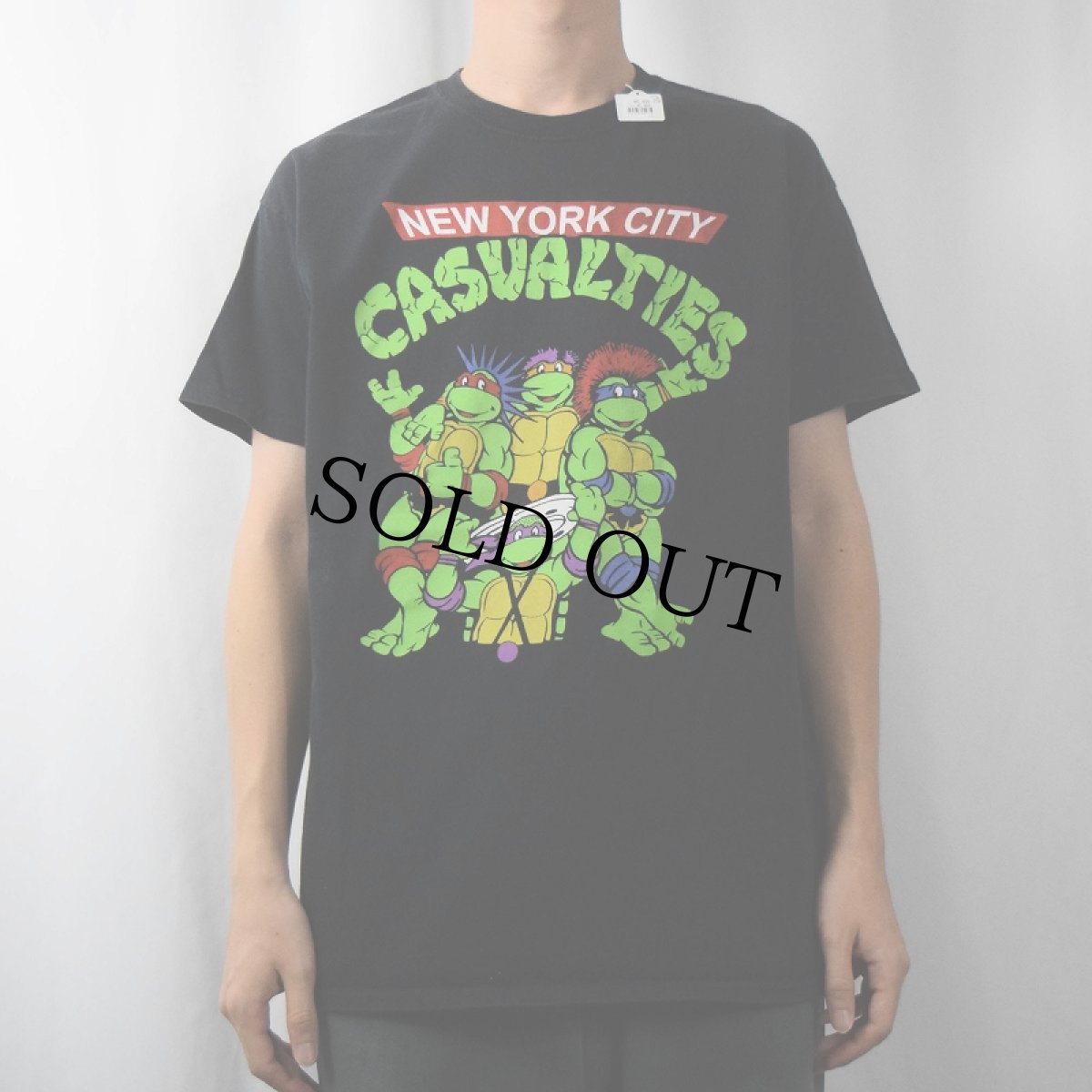 画像3: THE CASUALTIES "Teenage Mutant Ninja Turtles" キャラクターパロディ ハードコアパンクバンドTシャツ BLACK (3)