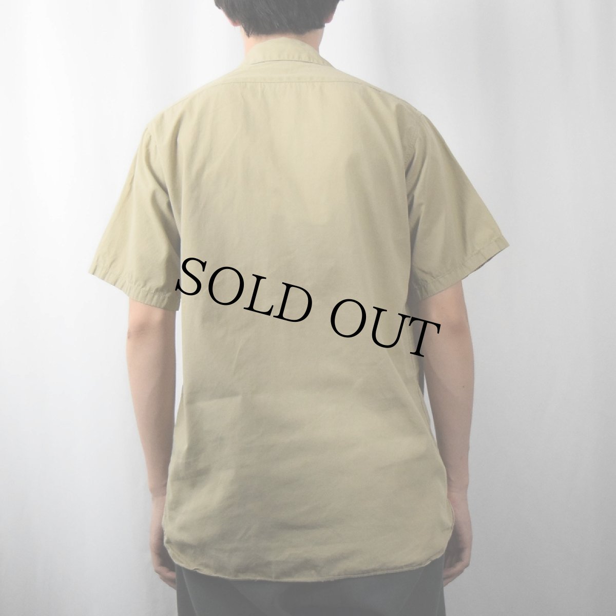 画像3: 60's CREIGHTON USA製 マチ付き コットンオープンカラーシャツ M (3)