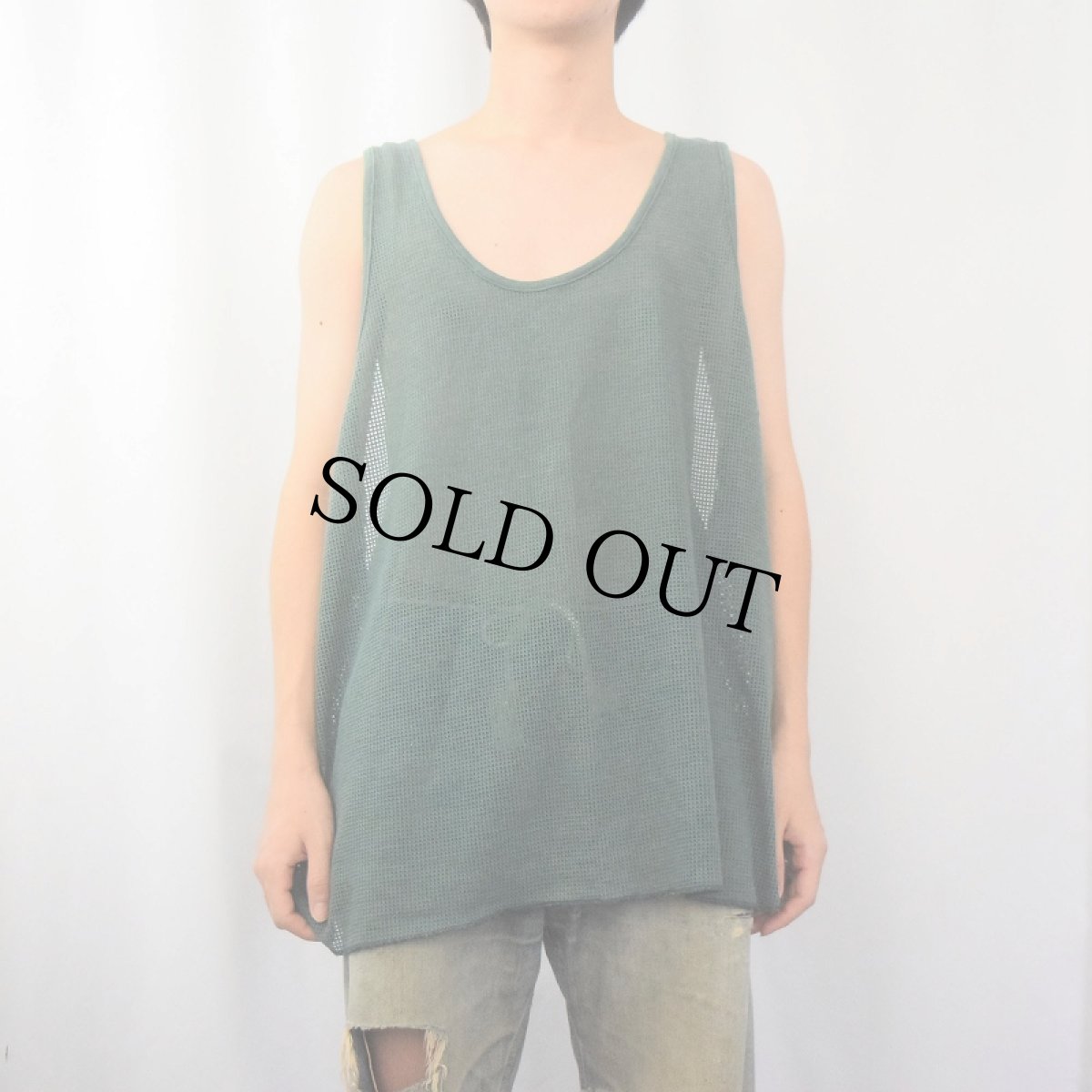 画像2: 80's ATHlETIC MENS WORKS USA製 無地メッシュタンク 3X (2)