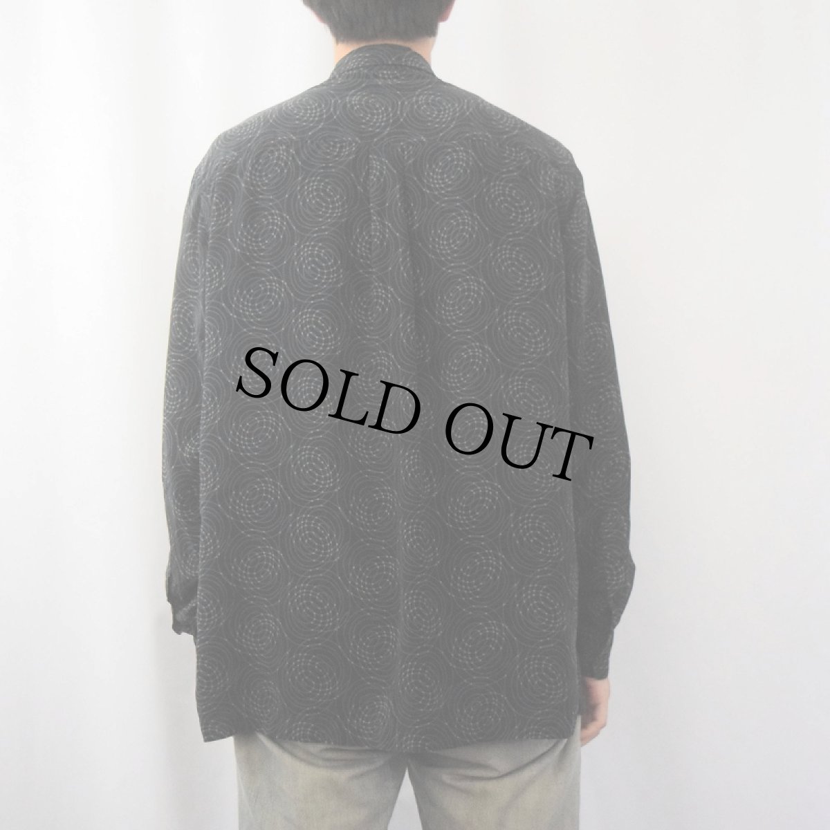 画像3: 90's PERRY ELLIS 総柄 シルクシャツ L (3)