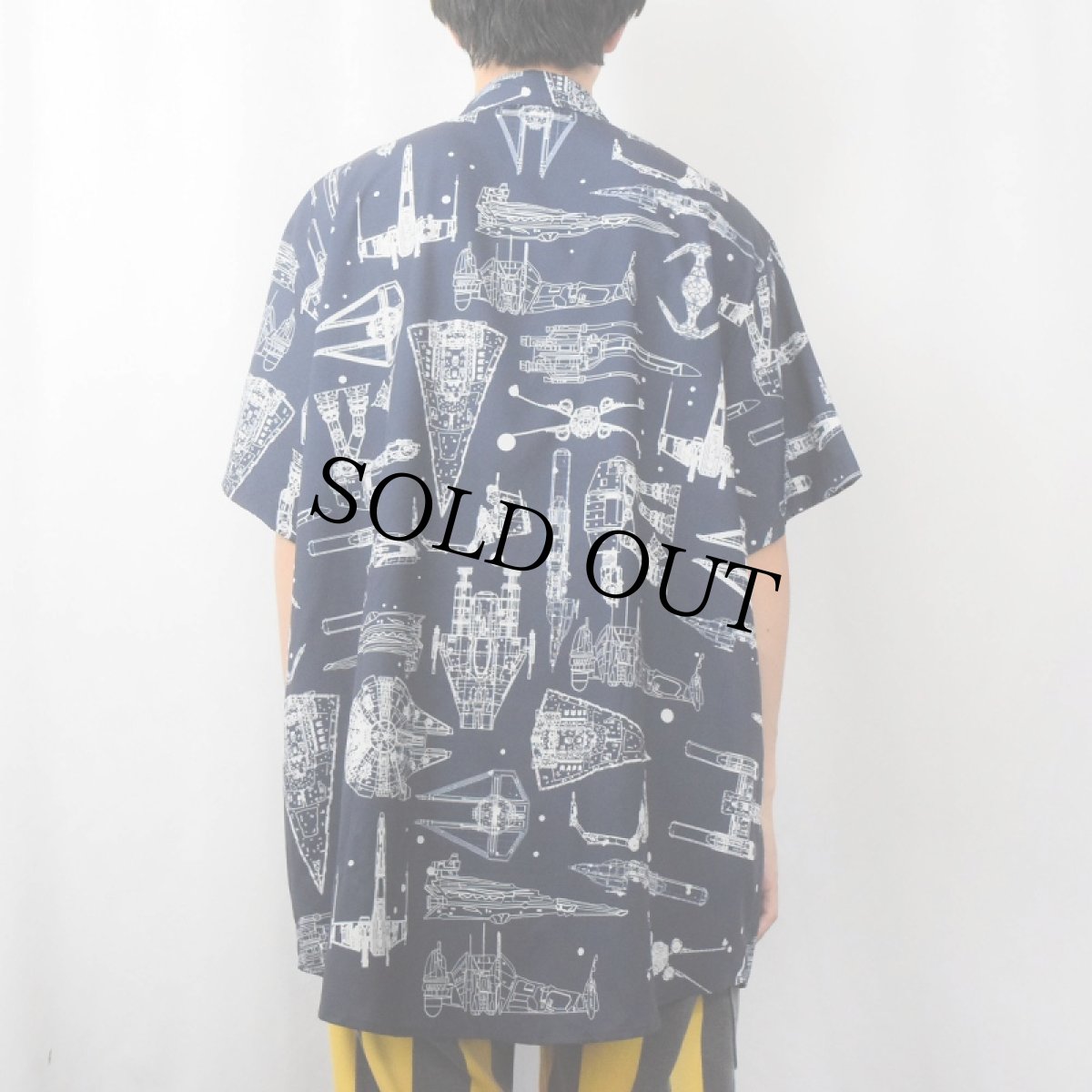 画像4: STAR WARS 宇宙船柄 シャツ NAVY 2XL (4)