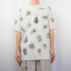 画像2: 90's rel-e-vant products USA製 野菜プリントTシャツ L (2)