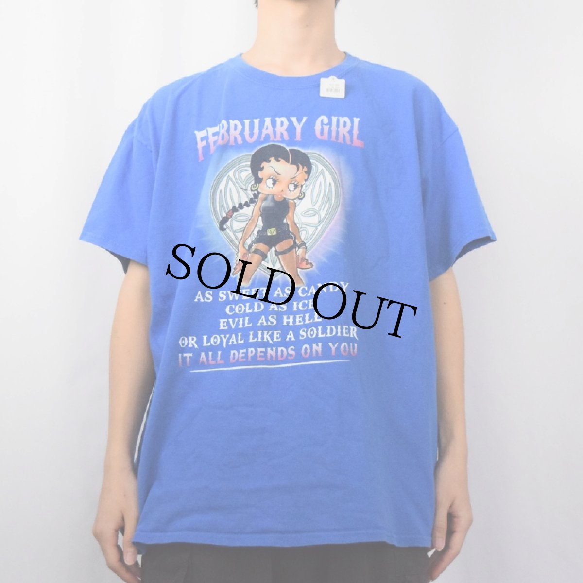 画像2: 2000's Betty Boop "FEBRUARY GIRL" 映画パロディTシャツ (2)