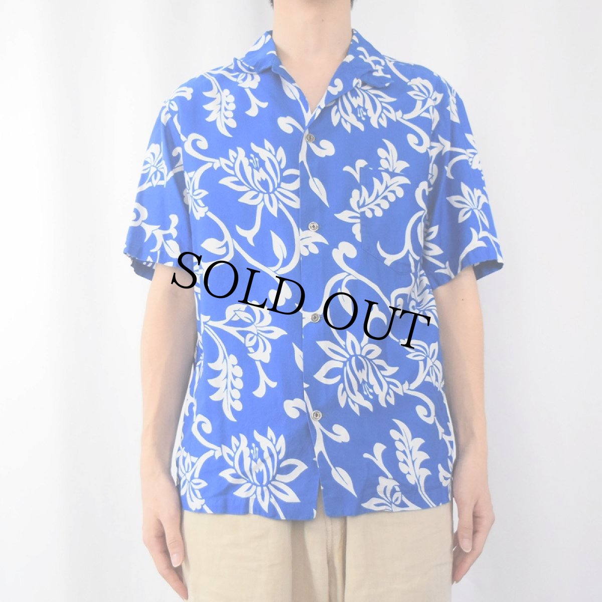 画像2: 60's〜 Aikane 古銭ボタン オールオーバーパターン アロハシャツ (2)