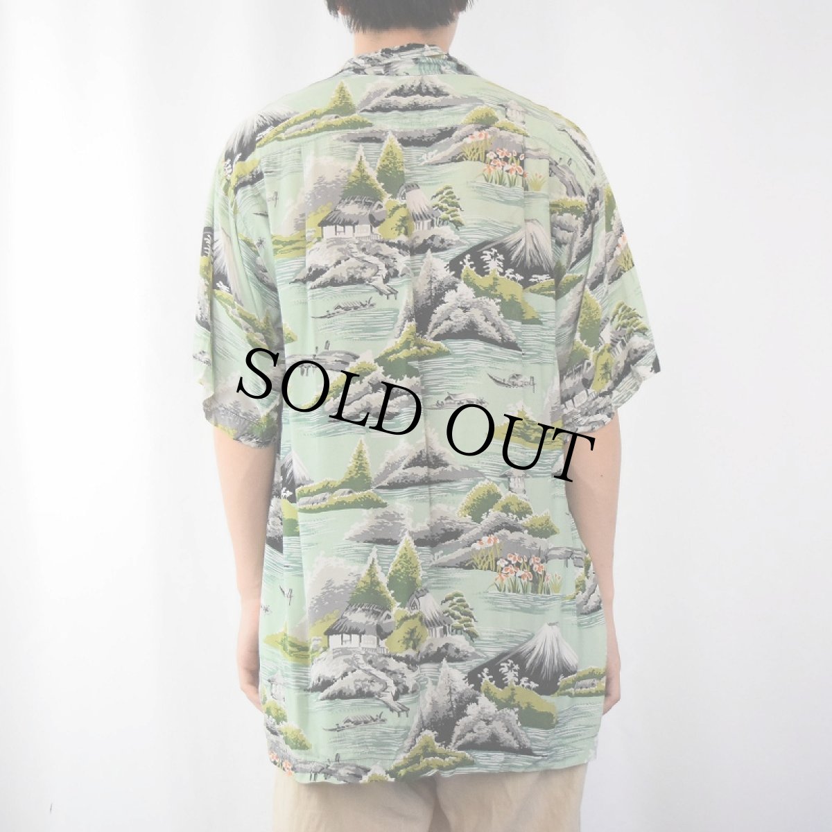 画像4: 70's Reminiscence オールオーバーパターン アロハシャツ S (4)