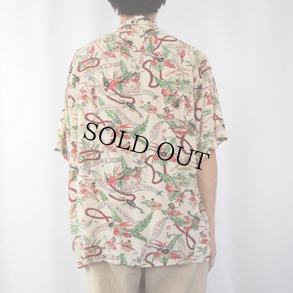 画像3: 〜90's MELE KALIKIMAKA by Reyn Spooner フラガール柄 レーヨンアロハシャツ M (3)
