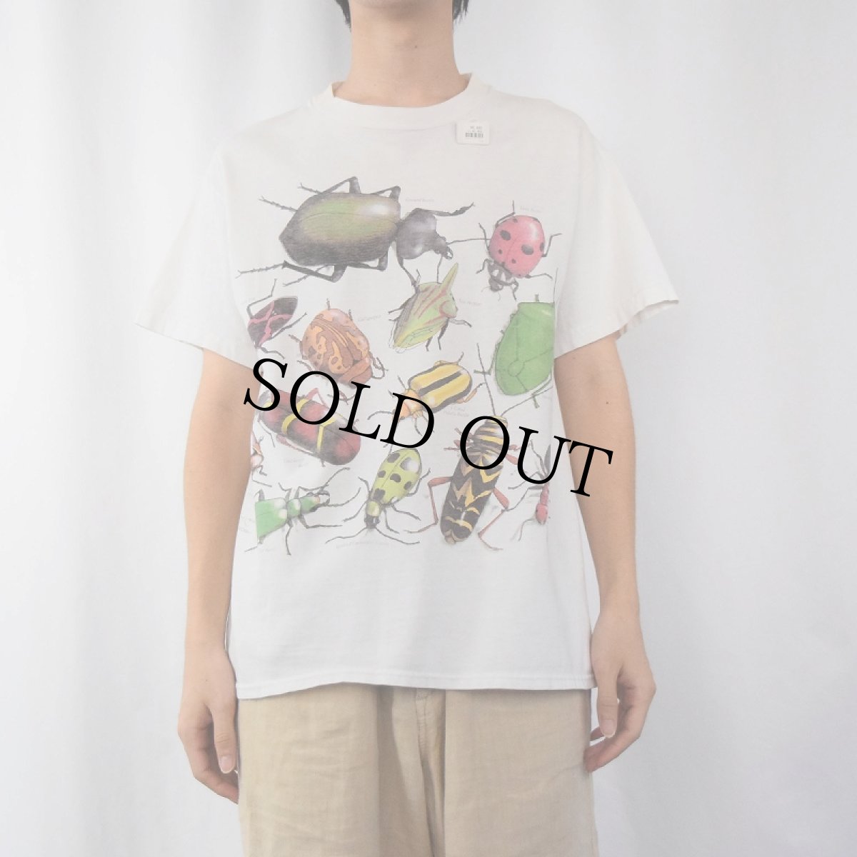 画像3: 90's Wild Cotton Jay Jausheski "Insect" 昆虫プリントTシャツ M (3)