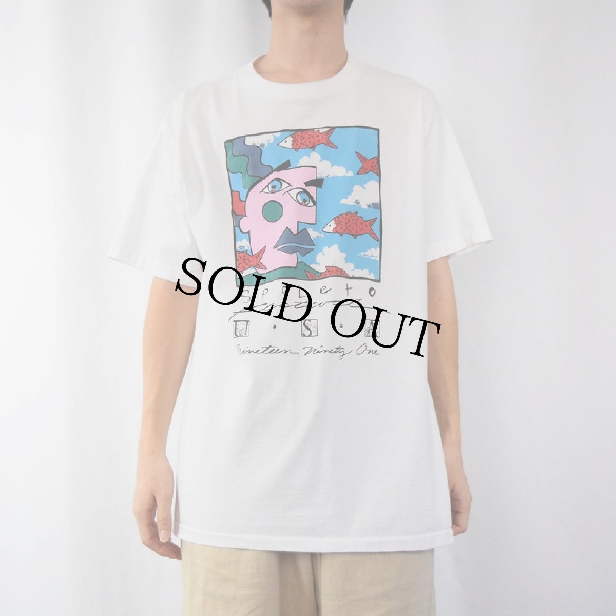 画像2: 90's SPOLETO アートプリントTシャツ XL (2)