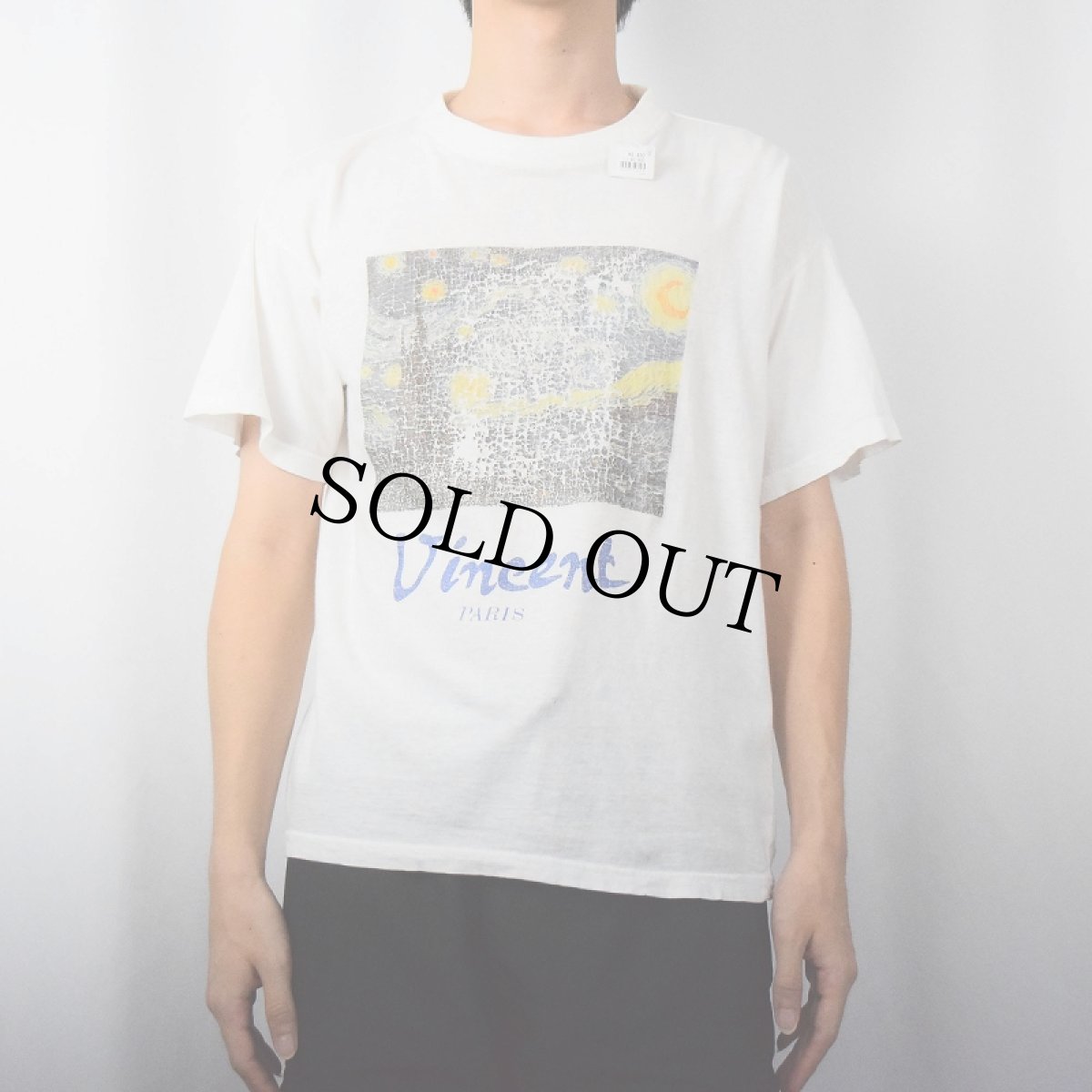 画像2: 90's〜 Vincent Van Gogh "星月夜" アートプリントTシャツ S (2)