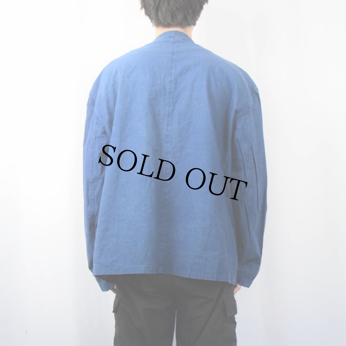 画像3: FRENCH WORK FEI-LON インディゴコットン カンフーシャツ SIZE60 (3)