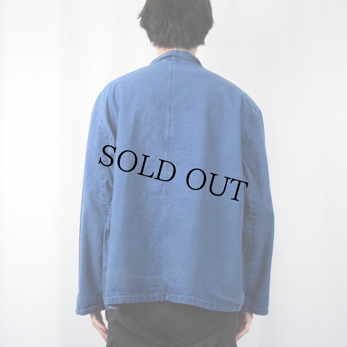 画像3: FRENCH WORK L'AntiCher インディゴコットン カンフーシャツ SIZE62 (3)