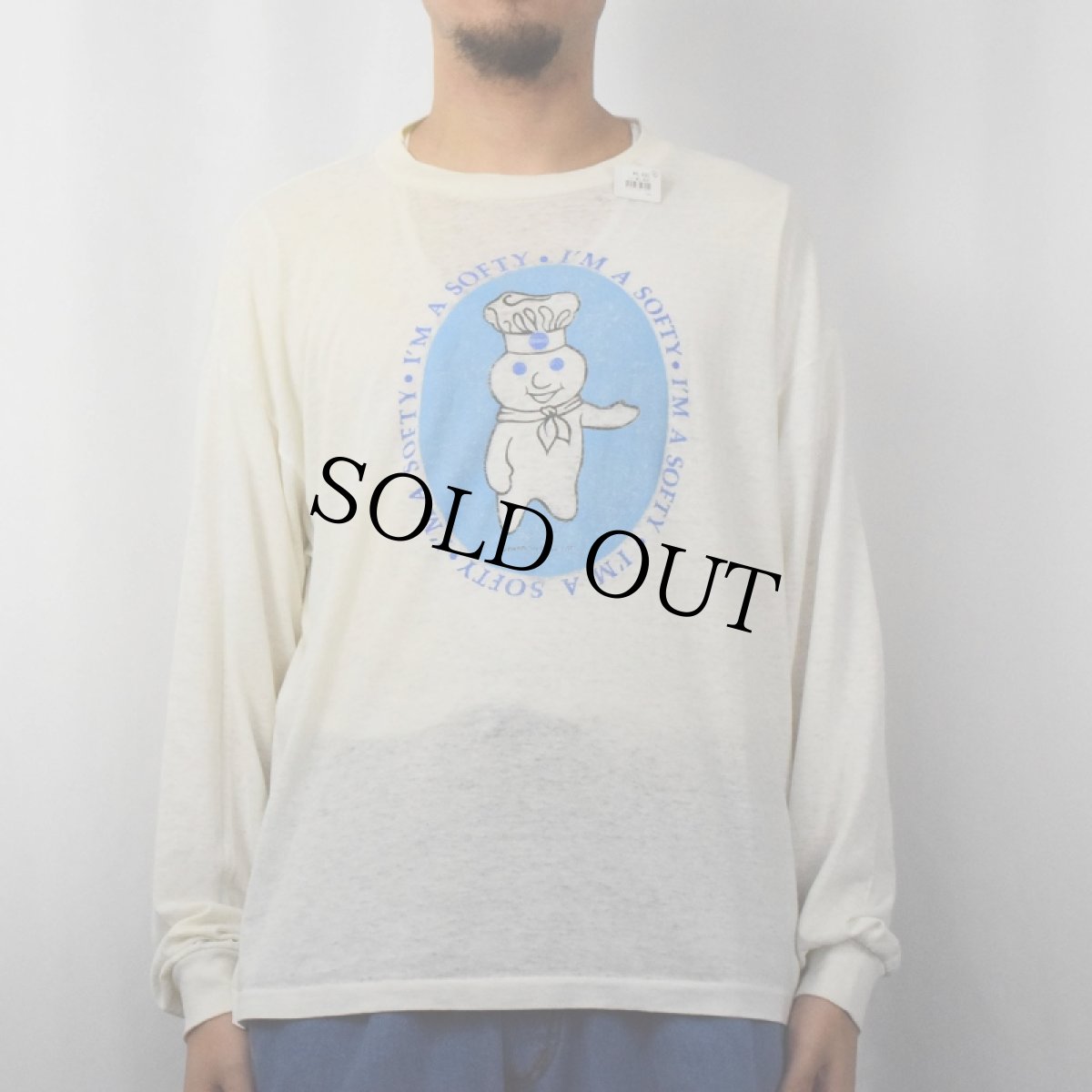 画像2: 80's Pillsbury USA製 "Doughboy" キャラクタープリントロンT XL (2)