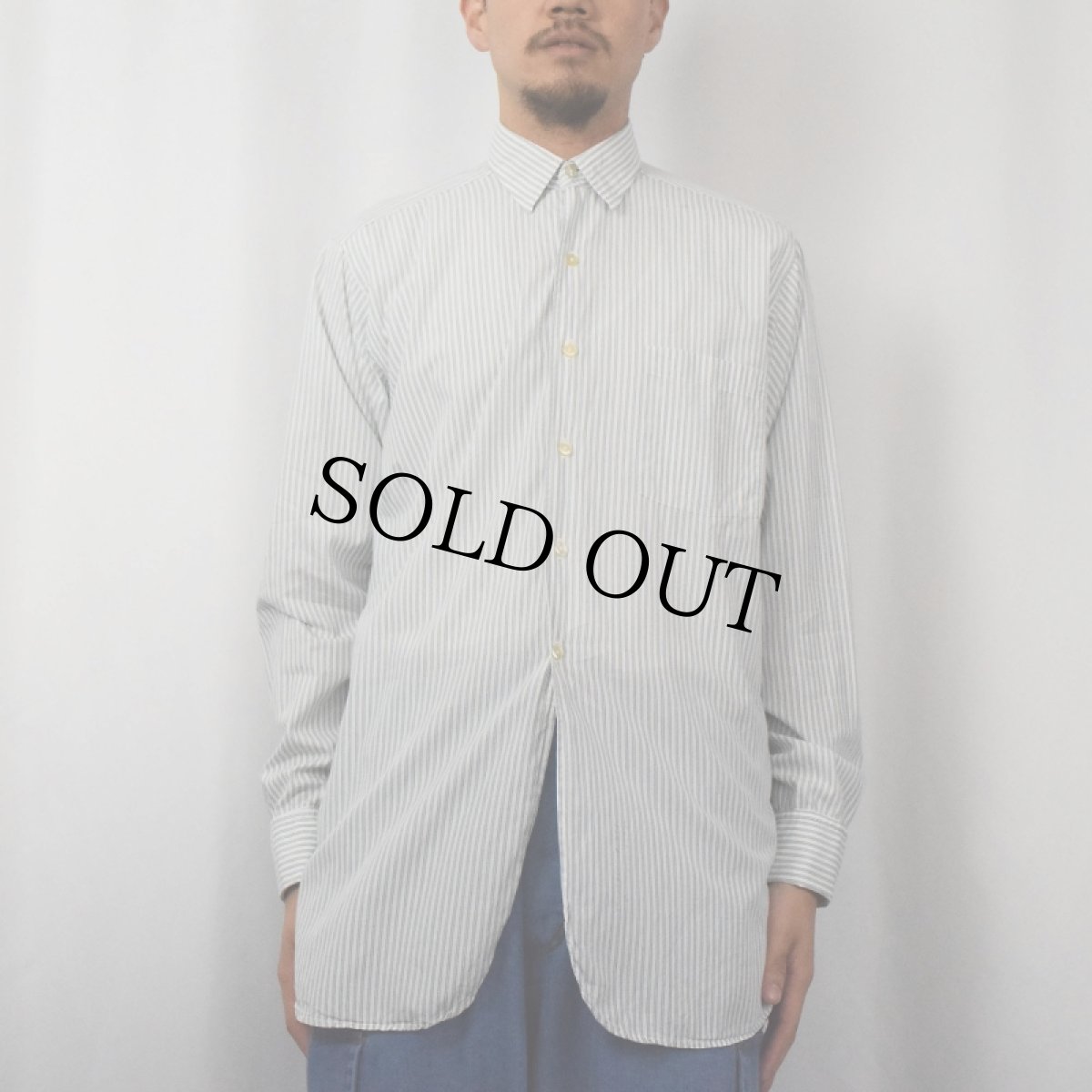 画像2: 60's Young-Quinlan ROTHSCHILD by Hathaway ボーダー柄 ダブルカフス コットンシャツ (2)