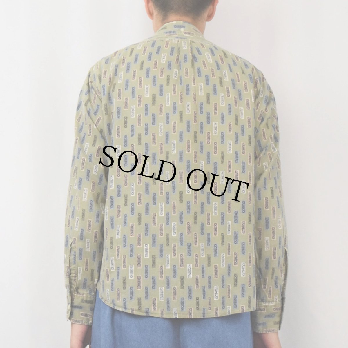 画像3: 50〜60's B.V.D. ALMA MATER 総柄 コットンボタンダウンシャツ L (3)