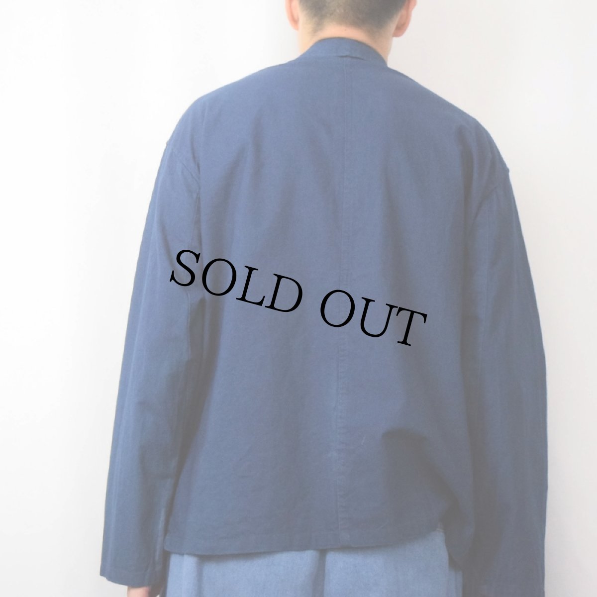 画像3: FRENCH WORK インディゴコットン カンフーシャツ (3)