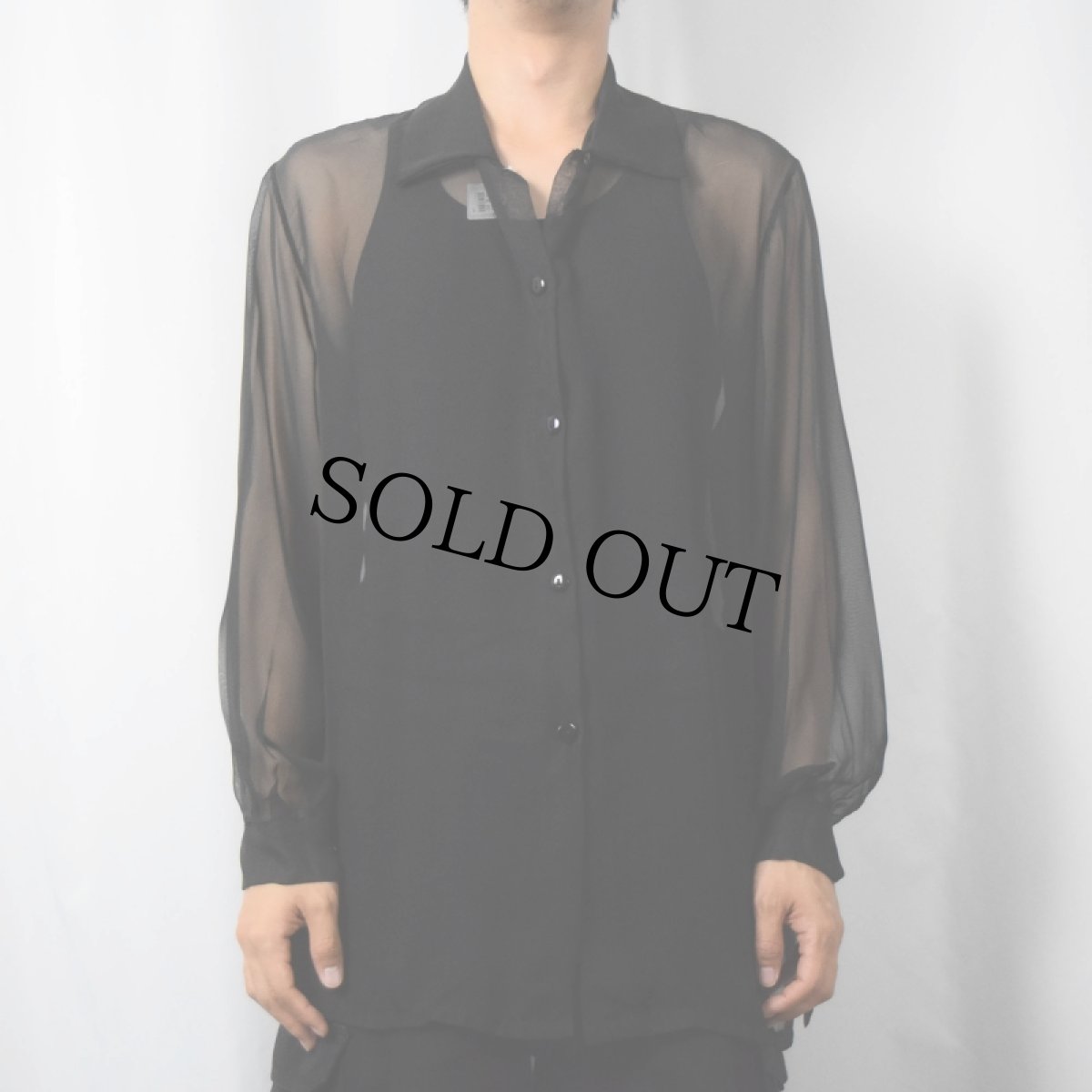 画像2: シースルーシャツ BLACK (2)