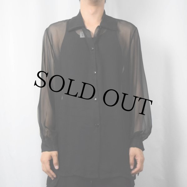 ブラウス 黒 ブラック レイヤースタイル | ビンテージ古着屋Feeet 通販