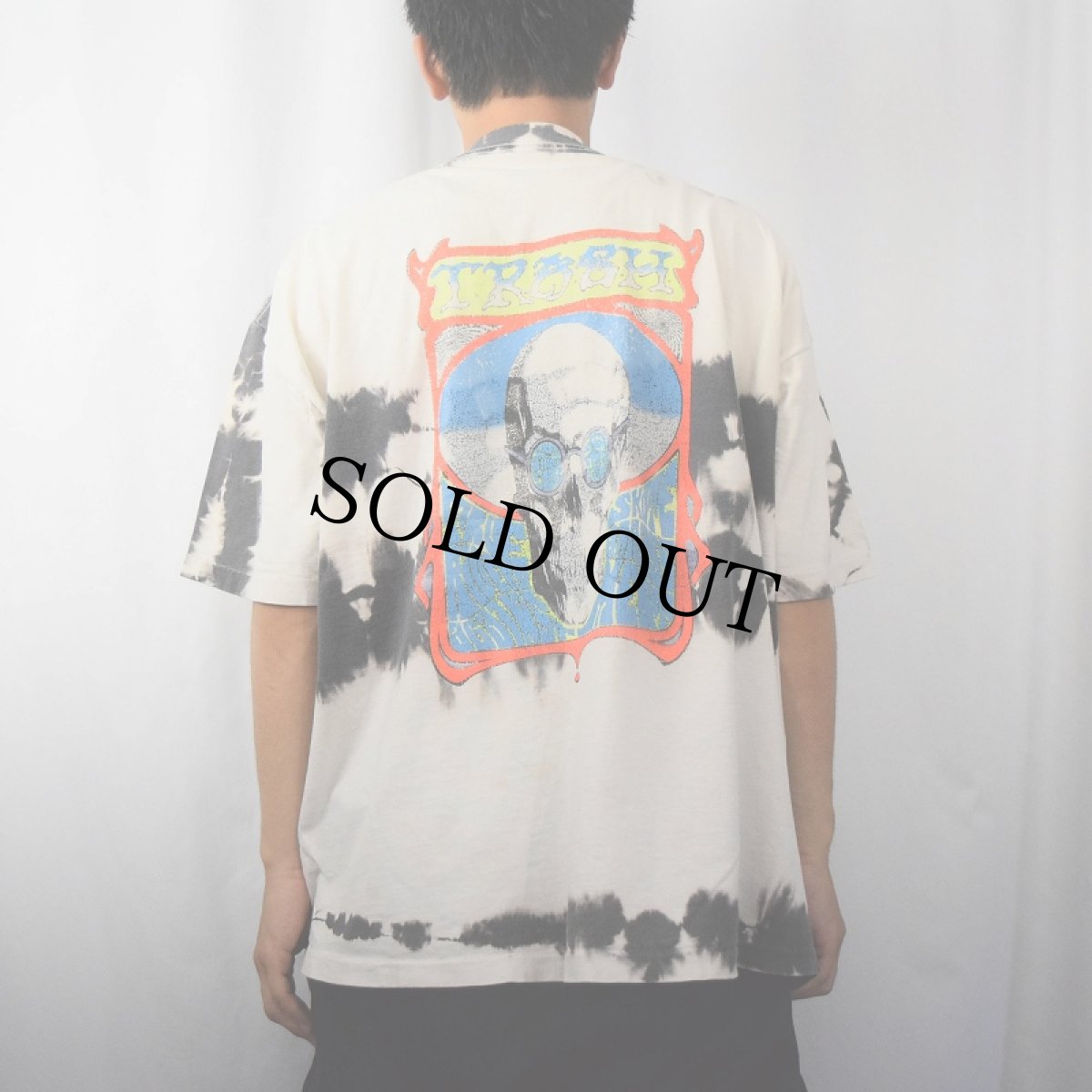 画像3: 80's JIMMY'S "TRASH True Riders Against Skate Harassment" スカルプリント タイダイTシャツ (3)