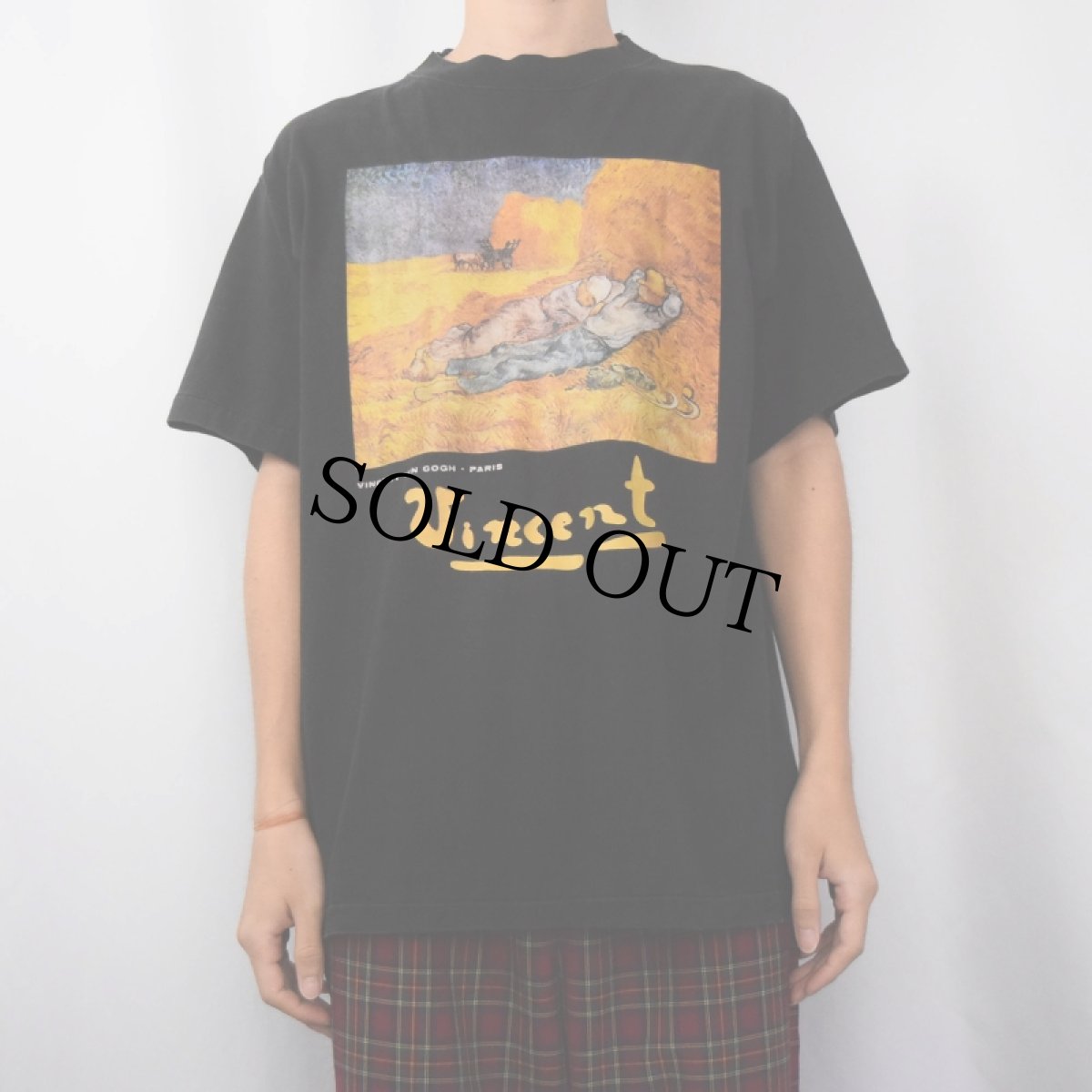 画像2: 90's〜 Vincent Van Gogh "The Siesta" アートプリントTシャツ BLACK (2)