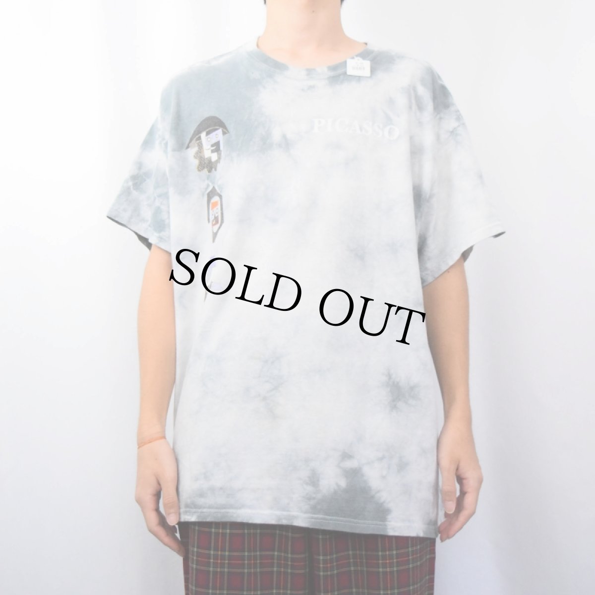 画像3: Picasso "Three Musicians" アートプリント タイダイTシャツ L (3)