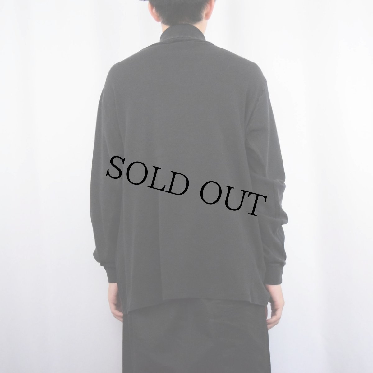 画像3: 90's duofold USA製 無地タートルネックロンT BLACK L (3)