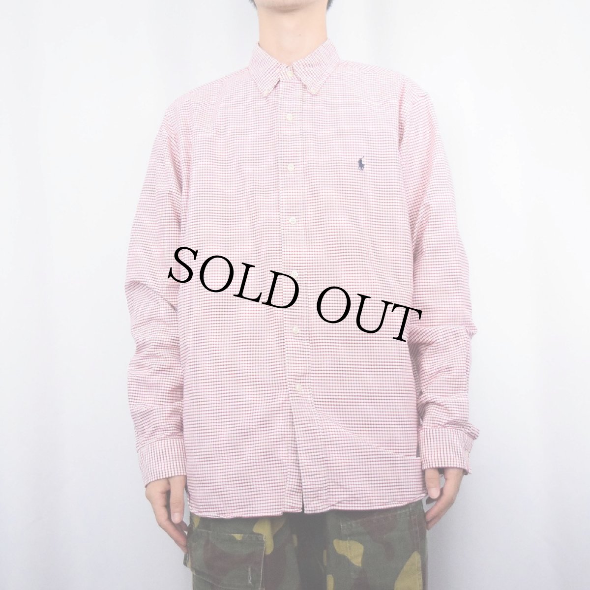 画像2: POLO Ralph Lauren "TERRANCE" チェック柄 コットンオックスフォード ボタンダウンシャツ 43 (2)