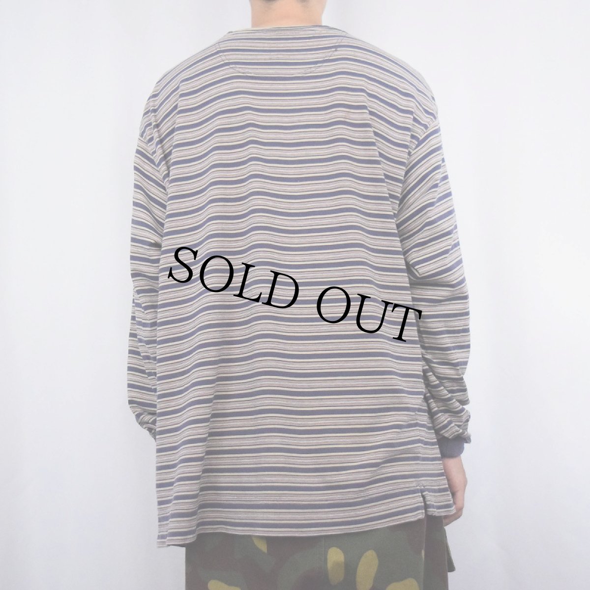 画像3: 90's DOCKERS マルチボーダー柄 ロンT XL (3)