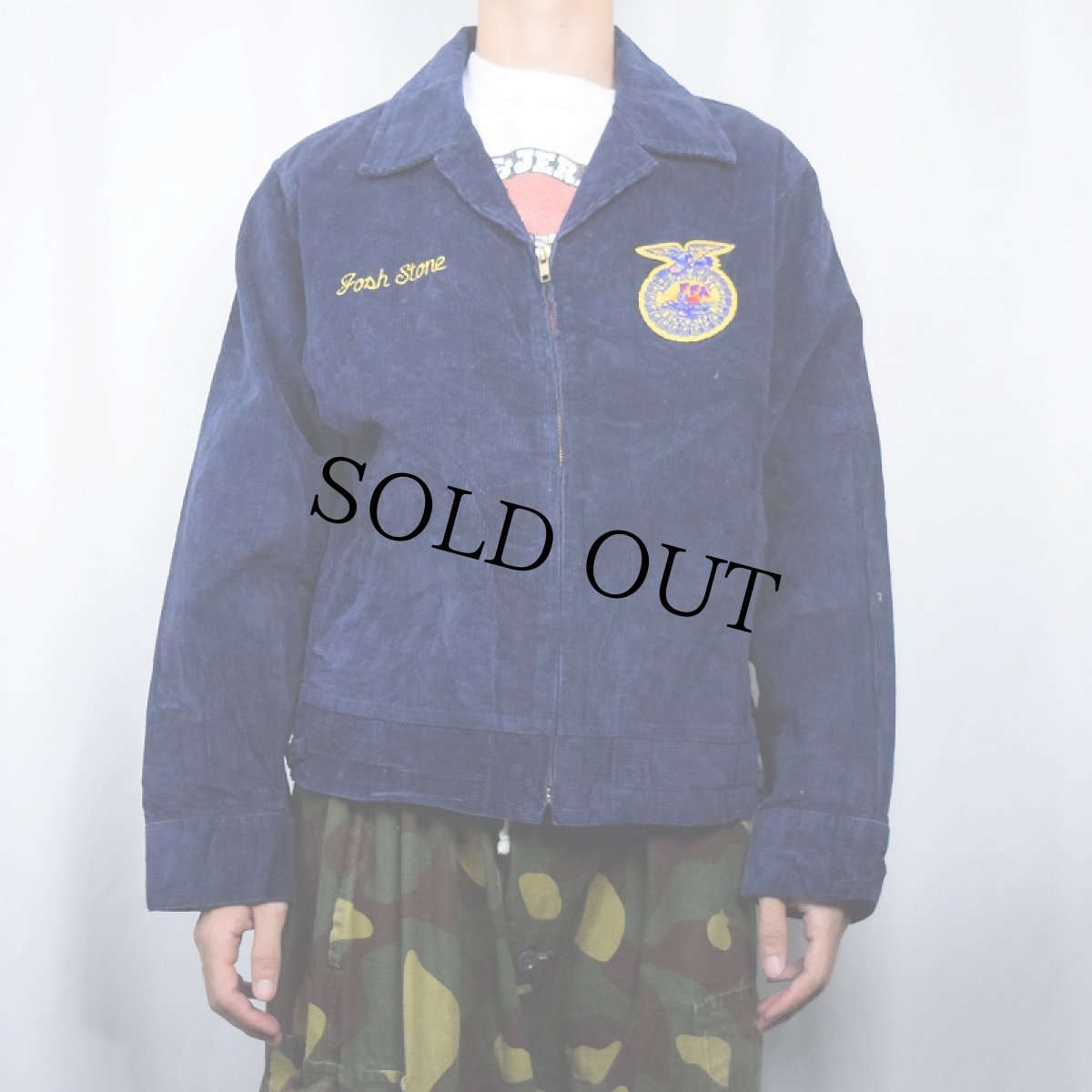 画像3: FFA "TEXAS CHAVEZ" ファーマーズコーデュロイジャケット NAVY SIZE42 (3)