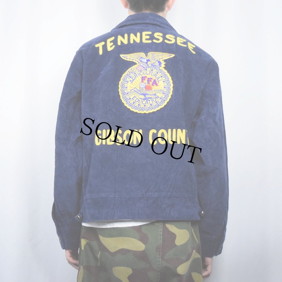 画像4: FFA "TEXAS CHAVEZ" ファーマーズコーデュロイジャケット NAVY SIZE42 (4)