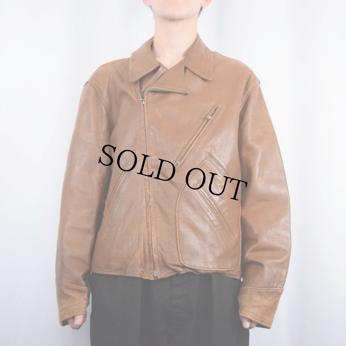 画像2: 40's Windward コの字エンド ダブルライダースジャケット (2)