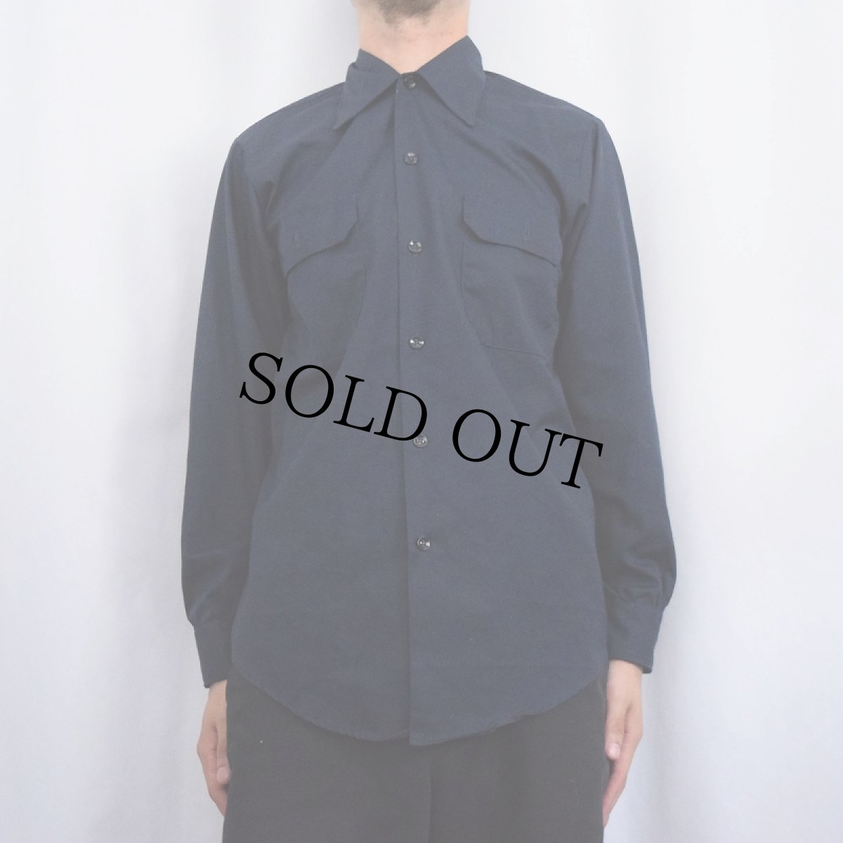 画像3: 70's〜 SUPER TWO-FIFTYS チェーン刺繍パッチ付き ワークシャツ NAVY (3)