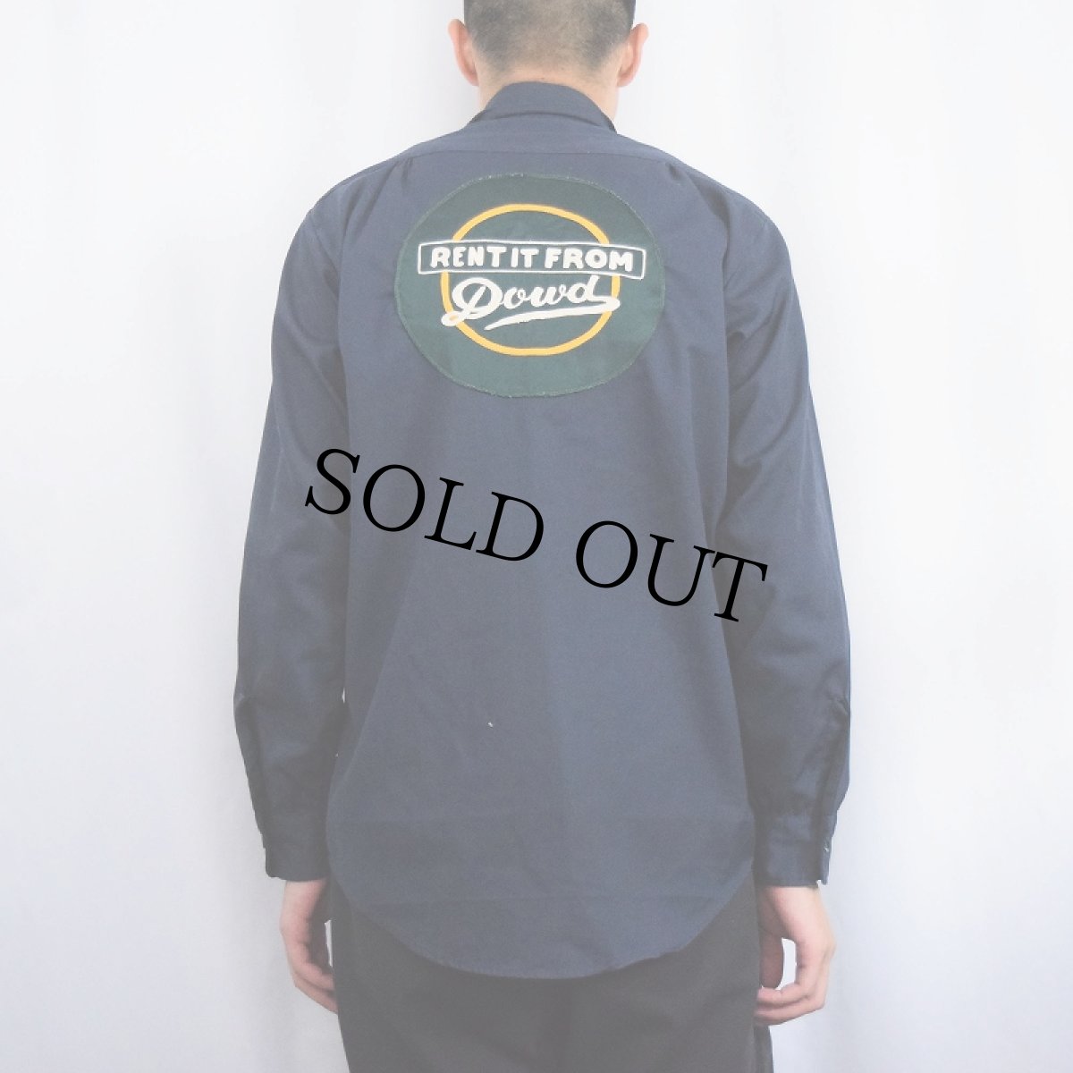 画像4: 70's〜 SUPER TWO-FIFTYS チェーン刺繍パッチ付き ワークシャツ NAVY (4)