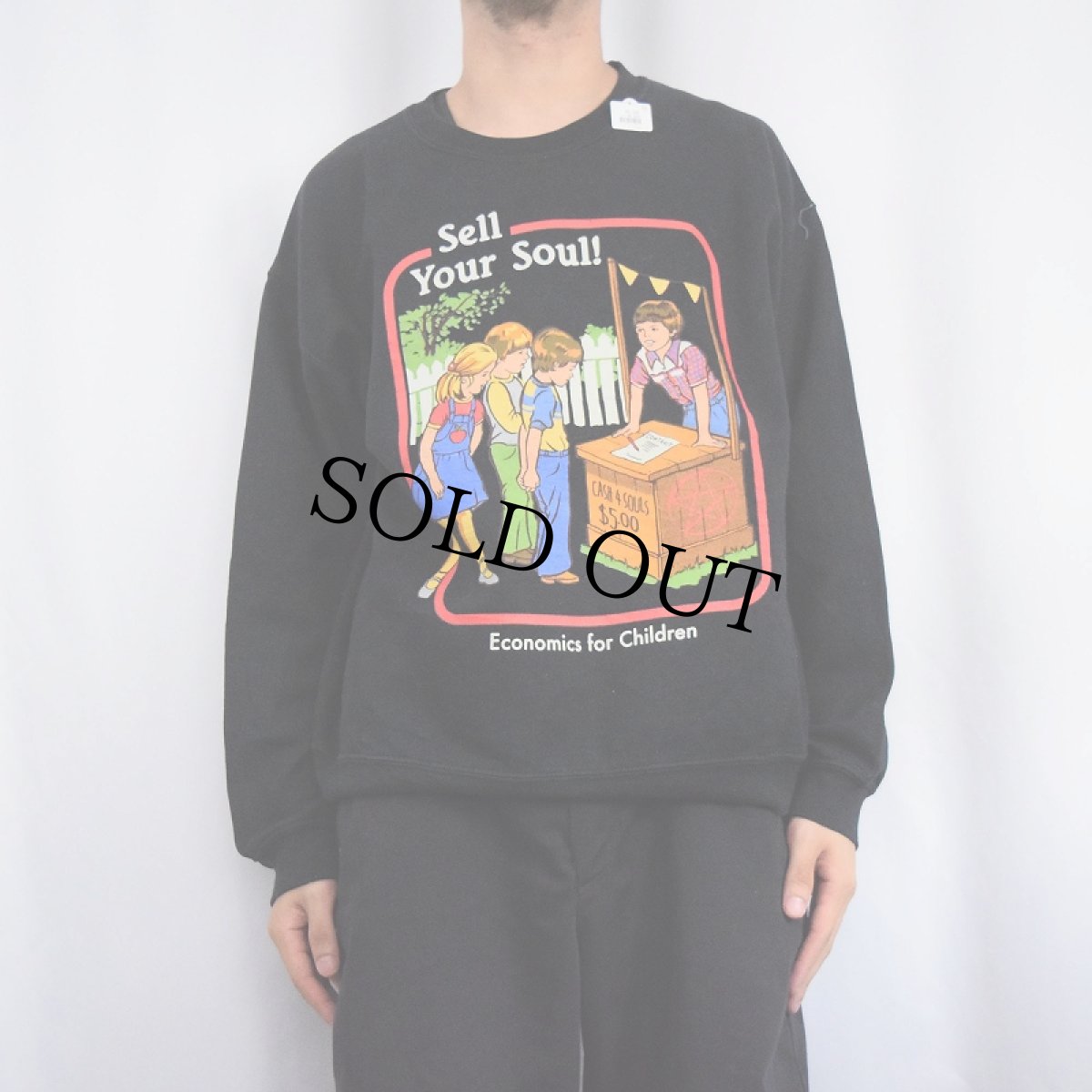 画像2: Steven Rhodes "Sell Your Soul!" イラストプリントスウェット BLACK L (2)