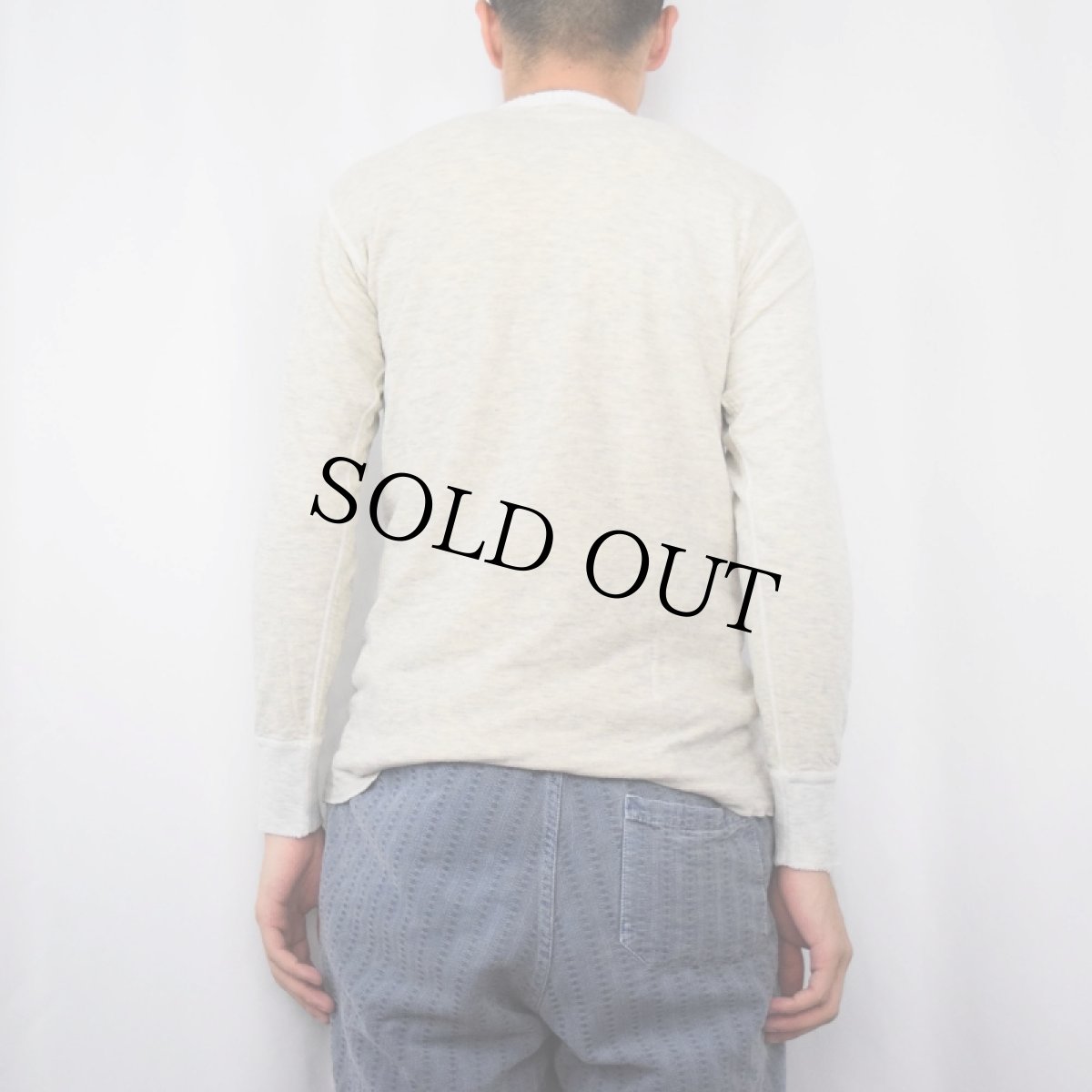 画像3: duofold USA製 猫目ボタン ヘンリーネック 2PLYカットソー M (3)