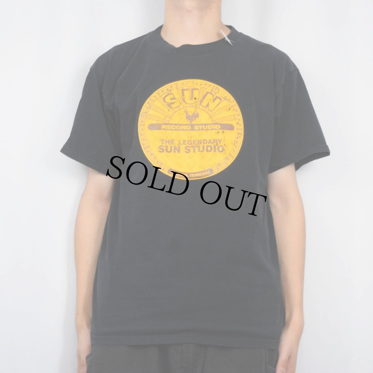 画像2: SUN RECORDS レコードレーベル プリントTシャツ BLACK L (2)