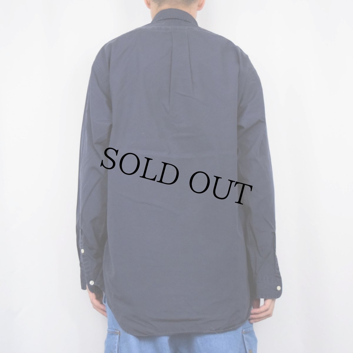 画像3: Ralph Lauren "BLAKE" ロゴ刺? TWO-PLYコットンボタンダウンシャツ NAVY L (3)