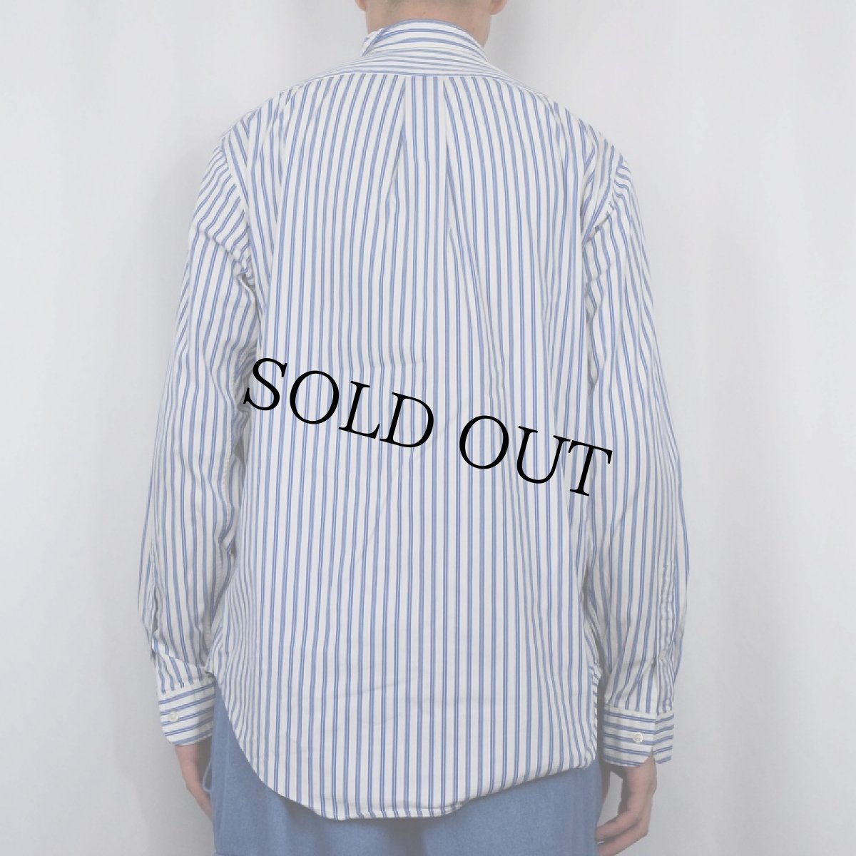 画像3: Ralph Lauren "CUSTOM FIT" ストライプ柄 コットンボタンダウンシャツ M (3)