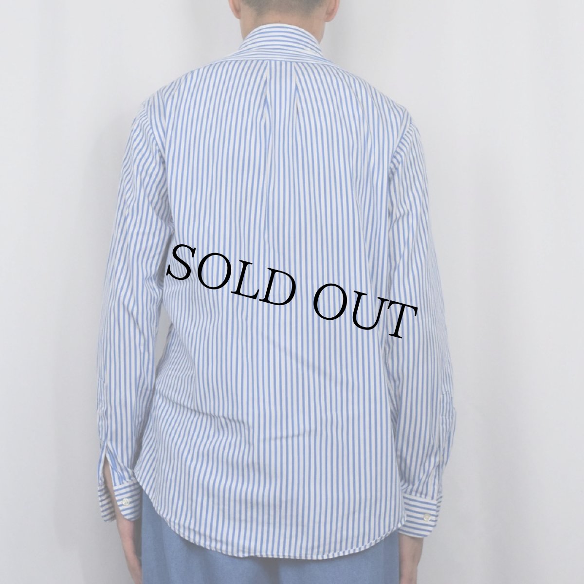 画像4: Ralph Lauren "CUSTOM FIT" ストライプ柄 コットンボタンダウンシャツ M (4)