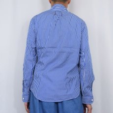 画像3: POLO Ralph Lauren "SLIM FIT" ストライプ柄 ロゴ刺繡 コットンボタンダウンシャツ M (3)