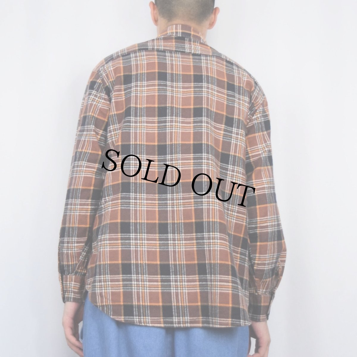 画像3: 80's JCPenney The Men's Shop チェック柄 プリントネルシャツ L (3)