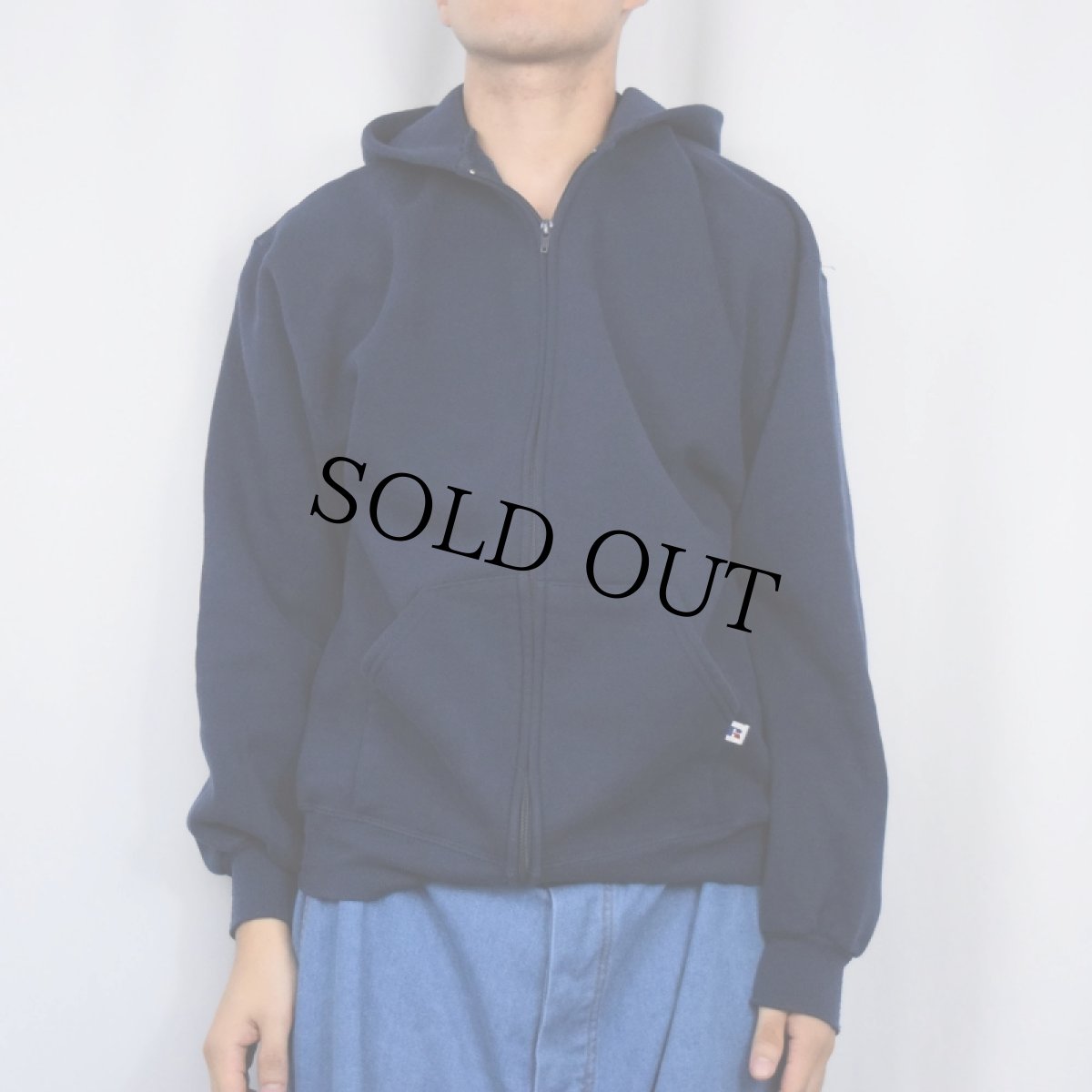 画像2: 90's RUSSEL ATHELETIC USA製 スウェットジップパーカー NAVY L (2)