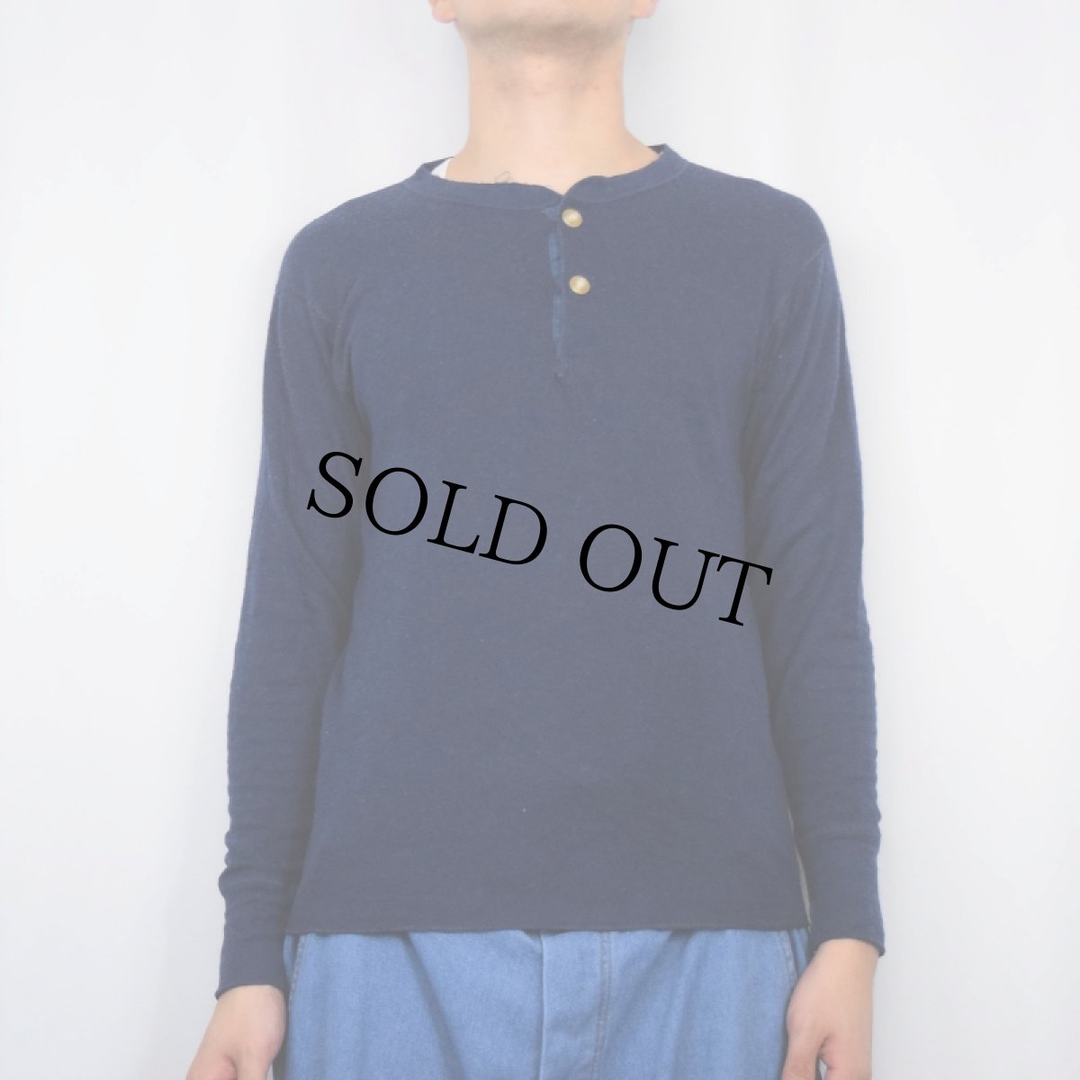 画像3: 90's duofold USA製 無地 ヘンリーネック 2PLYカットソー NAVY M (3)