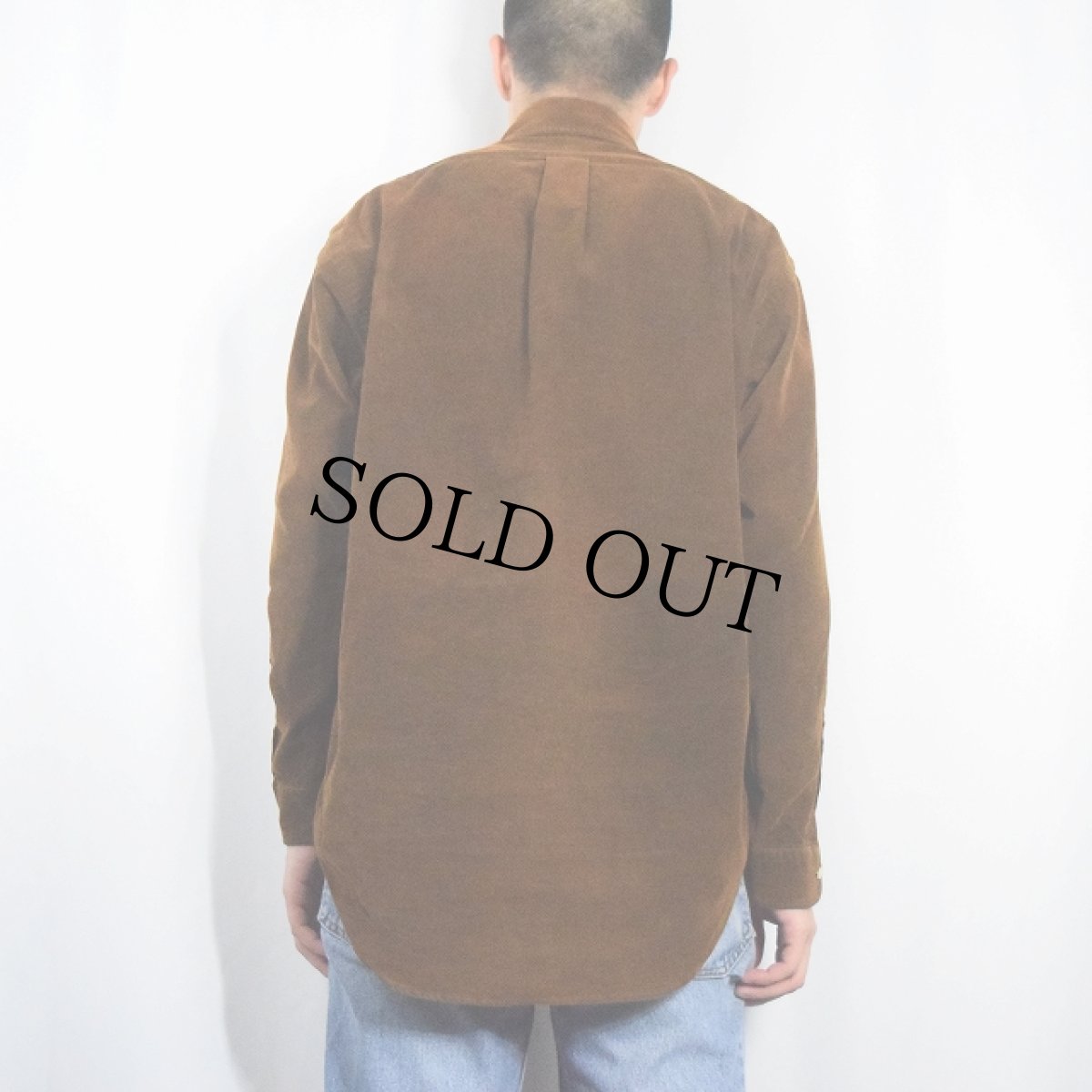画像3: Ralph Lauren "BLAIRE" コーデュロイボタンダウンシャツ BROWN S (3)