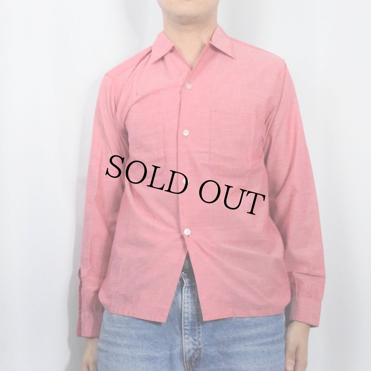 画像3: 50〜60's PILGRIM コットンオープンカラーシャツ S (3)