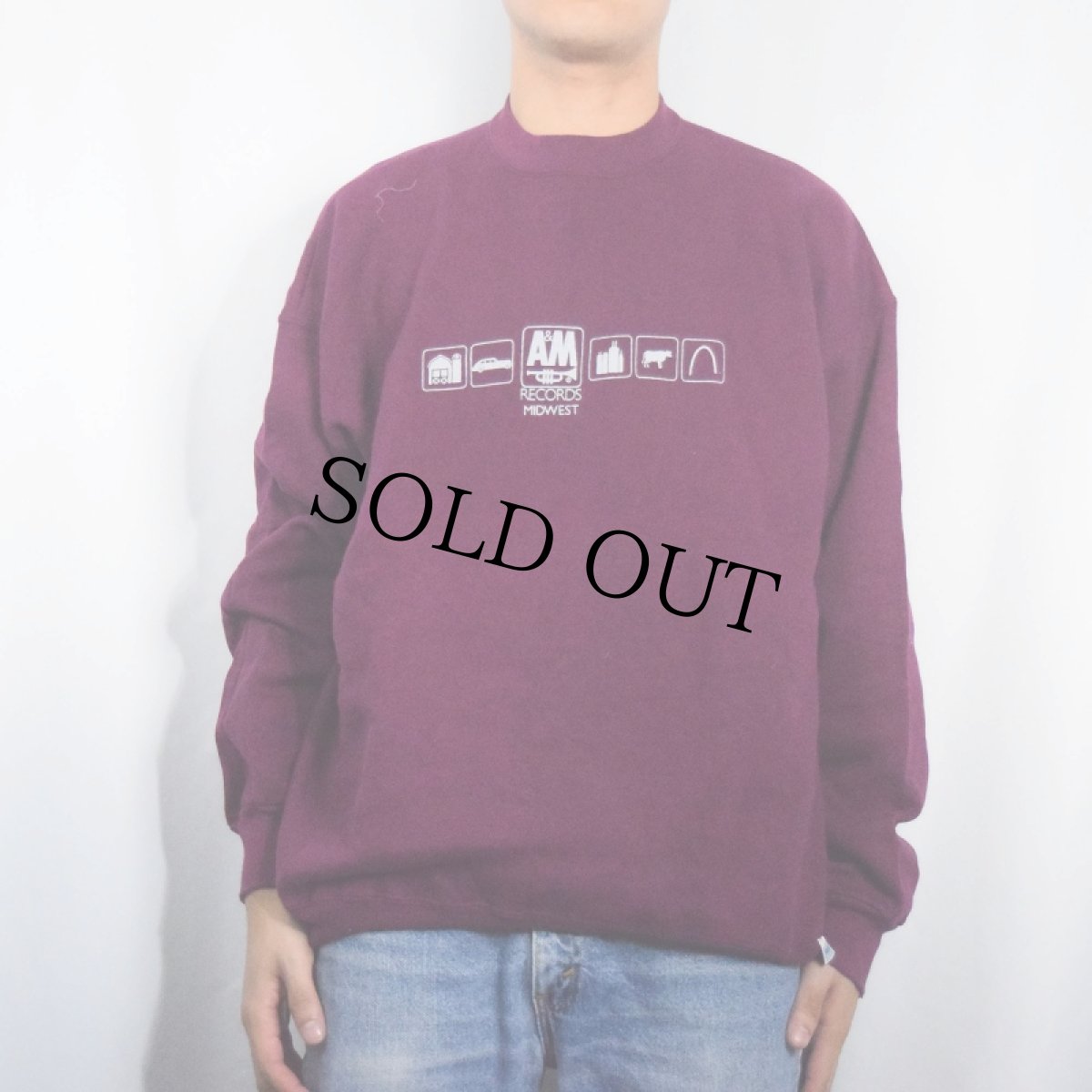 画像2: 90's USA製 "A&M RECORDS MIDWEST" レコードレーベルプリントスウェット XL (2)