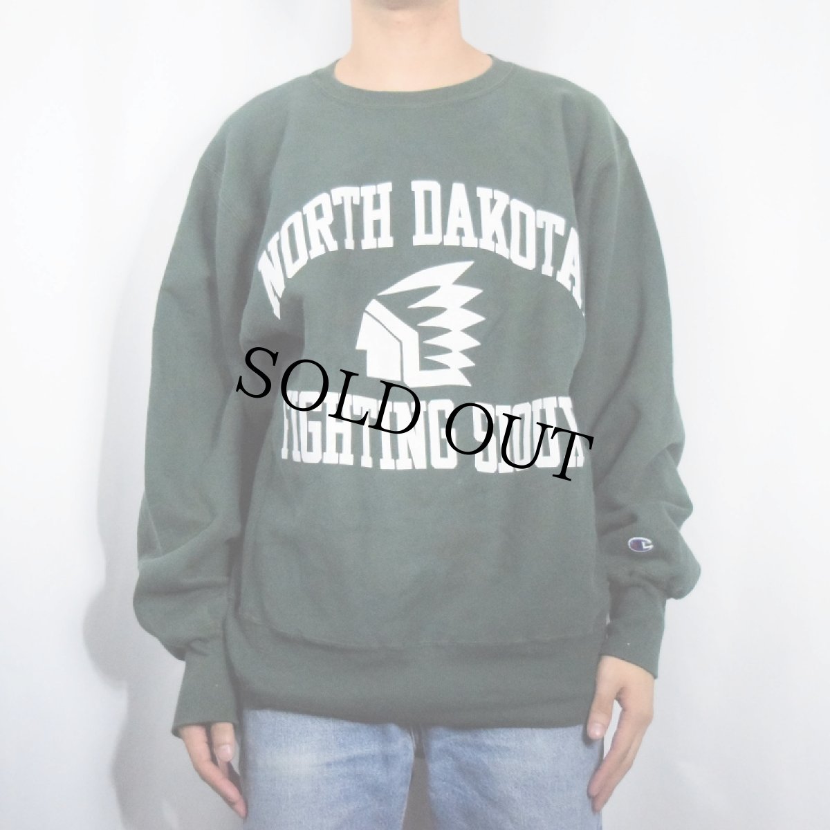画像3: 90's Champion REVERSE WEAVE "NORTH DAKOTA FIGHTING SIOUX" プリントスウェット XL (3)
