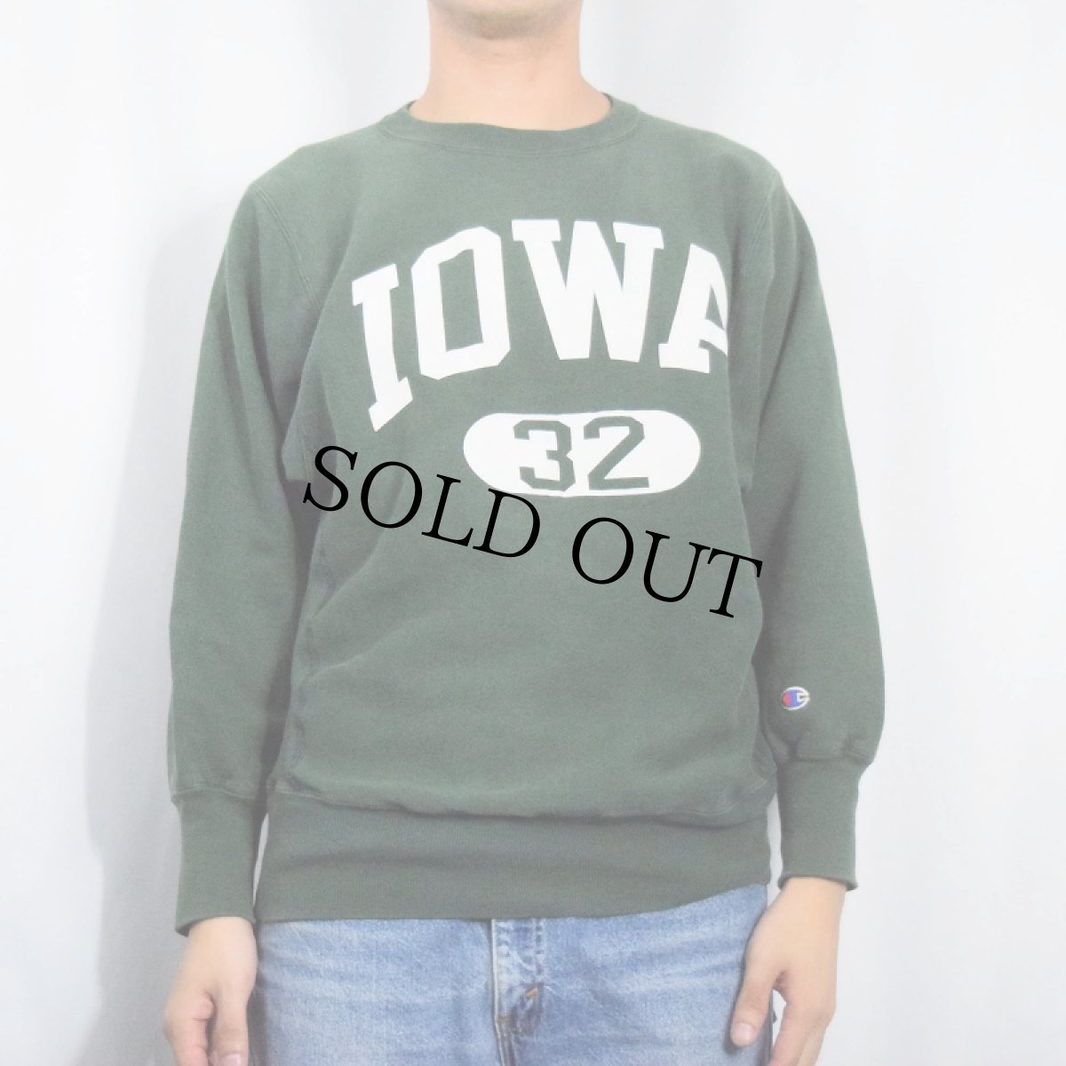 画像2: 90's Champion REVERSE WEAVE "IOWA" プリントスウェット M (2)
